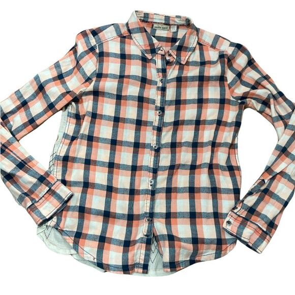 Anthropologie holding horses plaid top with contrasting ruffle fabric-2 - Picture 3 of 9